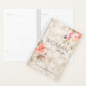 Slimme vrouw met een bloemplan gepersonaliseerd planner (Display)