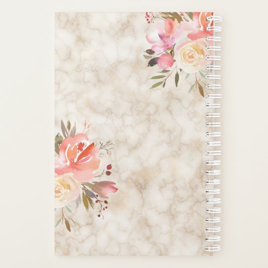 Slimme vrouw met een bloemplan gepersonaliseerd planner (Achterkant)