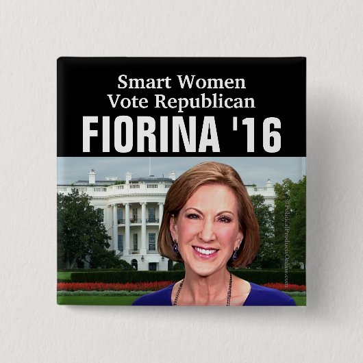 Slimme vrouwen Stemming republikeins Carly Fiorina Vierkante Button 5,1 Cm (Voorkant)