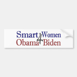 Slimme vrouwen voor Obama Biden Bumpersticker