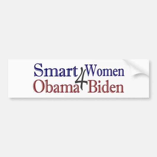 Slimme vrouwen voor Obama Biden Bumpersticker (Voorkant)