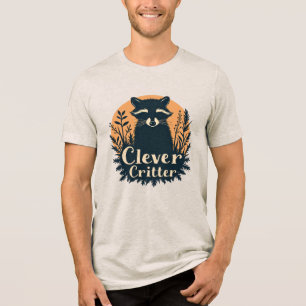 Slimme Wasbeer Retro Vintage Grafische Kunst Tri-Blend Shirt