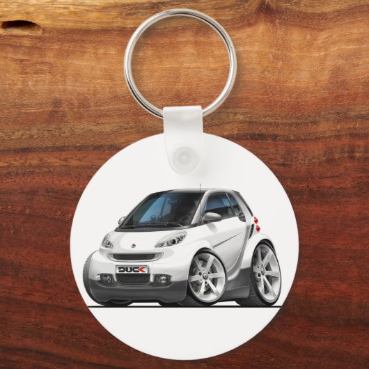 Slimme witte auto sleutelhanger (Voorkant)