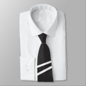 Slimme witte en blauwe geometrische bliklijnen stropdas (Gebonden)