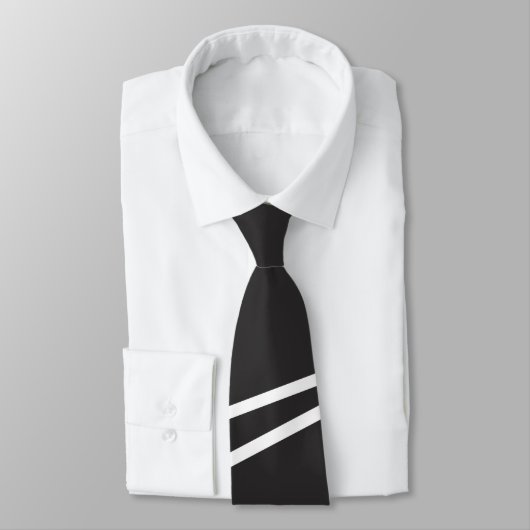 Slimme witte en blauwe geometrische bliklijnen stropdas (Gebonden)