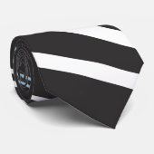 Slimme witte en blauwe geometrische bliklijnen stropdas (Opgerold)