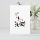 Slimme worst gefeliciteerd bedankkaart (Staand voorkant)