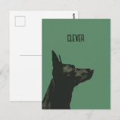 Slimme Zwarte Duitse Herdershond Briefkaart (Voorkant / Achterkant)