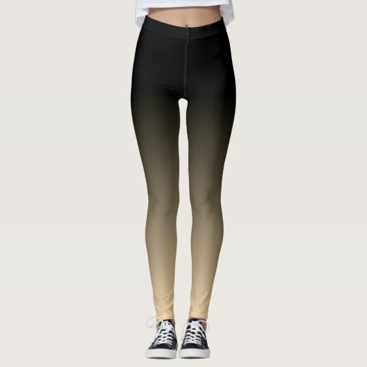 Slimme zwarte en verloophorizon leggings (Voorkant)