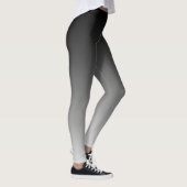 Slimme zwarte en witte gradiënthorizon leggings (Rechts)