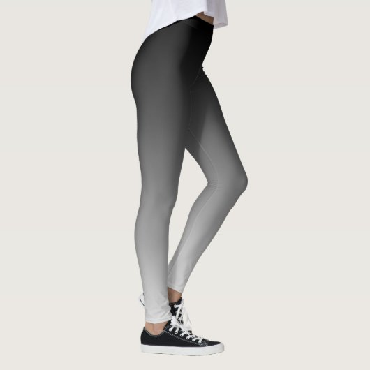 Slimme zwarte en witte gradiënthorizon leggings (Rechts)