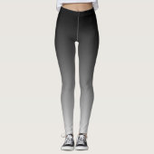Slimme zwarte en witte gradiënthorizon leggings (Voorkant)