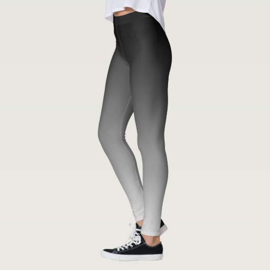 Slimme zwarte en witte gradiënthorizon leggings (Links)
