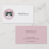 Slimme zwarte en witte kat met een bril visitekaartje (Voorkant / Achterkant)