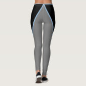 Slimme zwarte grijze en blauwe Leggings (Achterkant)