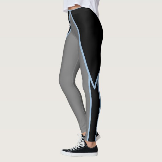 Slimme zwarte grijze en blauwe Leggings (Links)