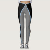 Slimme zwarte grijze en blauwe Leggings (Voorkant)