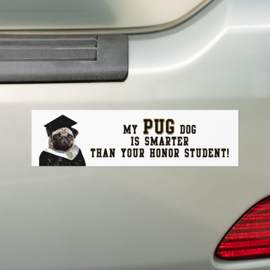 slimmer dan eer student Bumpersticker (Op auto)