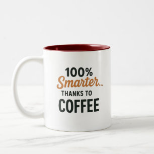 Slimmer dankzij koffiebeker – Grappige cafeïne tek Tweekleurige Koffiemok