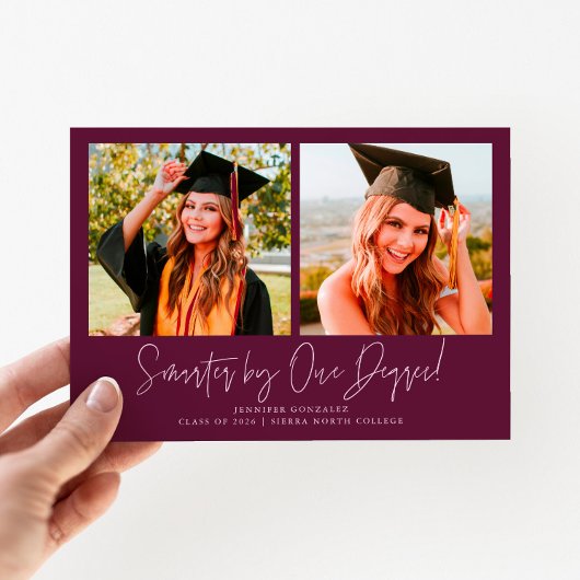 Slimmer Met Eén Graad Cranberry Grad Multi Foto Aankondiging