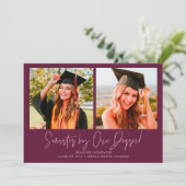 Slimmer Met Eén Graad Cranberry Grad Multi Foto Aankondiging (Staand voorkant)