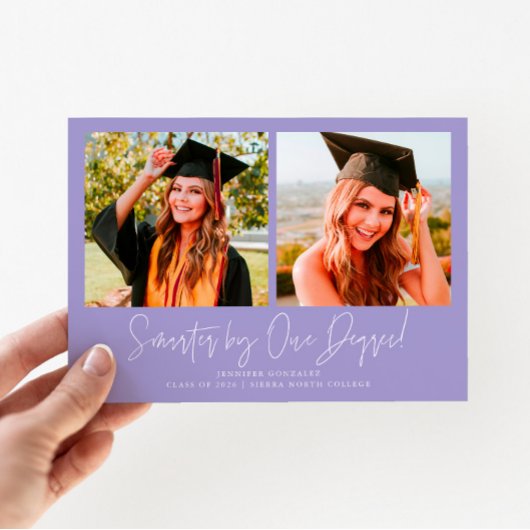 Slimmer Met Één Graad Lilac Grad Multi Foto Aankondiging