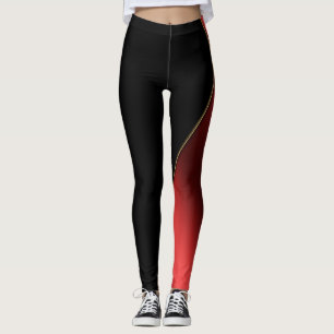 Slimming rood en zwart in de schaduw leggings