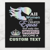 Slimste vrouwen aangepaste bezetting, rol, titel, wijn etiket (Enkel label)