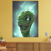 Slimy Alien Monster Canvas afdrukken (Insitu (Woonkamer))