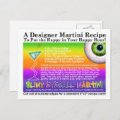 Slimy Eyeball Halloween Martini Recept Briefkaart (Voorkant / Achterkant)