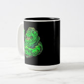 Slimy Green Ghost! tweetonige koffie-Mok Tweekleurige Koffiemok (Voorkant links)