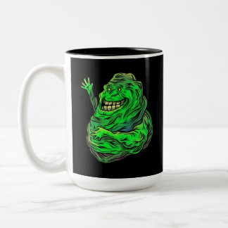 Slimy Green Ghost! tweetonige koffie-Mok Tweekleurige Koffiemok
