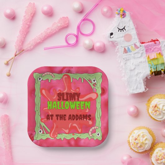 Slimy Halloween Borden Papieren Bordje (Feest)