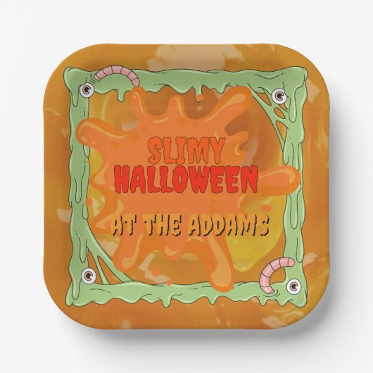 Slimy Halloween Borden Papieren Bordje (Voorkant)