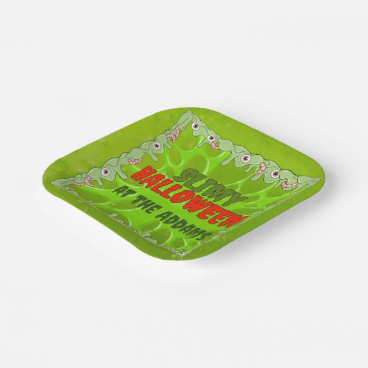 Slimy Halloween Borden Papieren Bordje (Gebogen)
