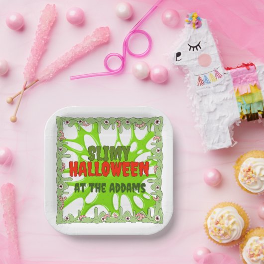 Slimy Halloween Borden Papieren Bordje (Feest)