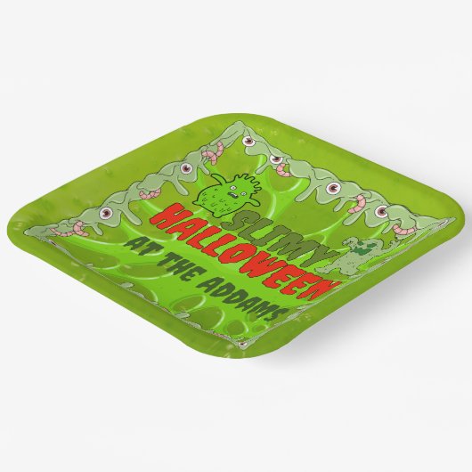 Slimy Halloween Borden Papieren Bordje (Gebogen)
