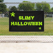 Slimy Halloween green slime spooky typografie Spandoek (Insitu)
