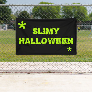 Slimy Halloween green slime spooky typografie Spandoek