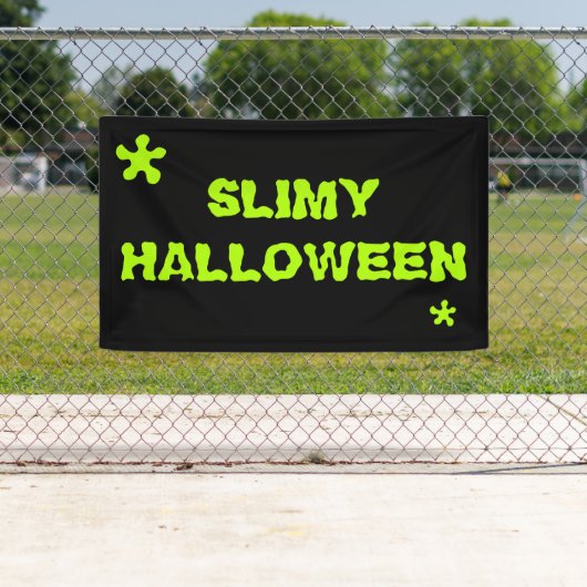 Slimy Halloween green slime spooky typografie Spandoek (Insitu)