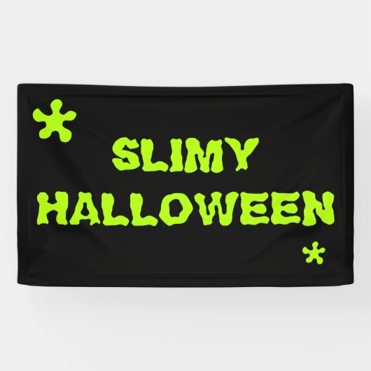 Slimy Halloween green slime spooky typografie Spandoek (Horizontaal)