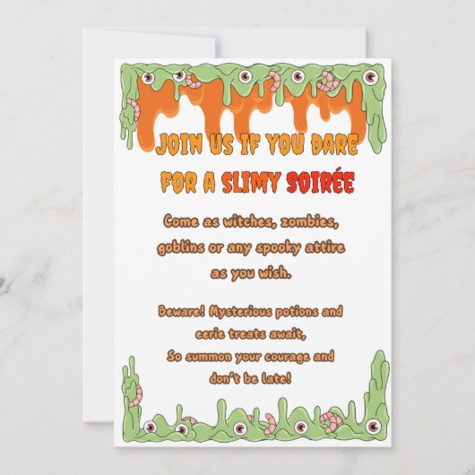 Slimy Halloween Invitation Kaart (Voorkant)