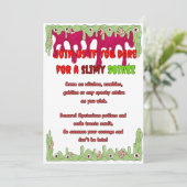 Slimy Halloween Invitation Kaart (Staand voorkant)