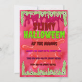 Slimy Halloween Invitation Kaart (Achterkant)
