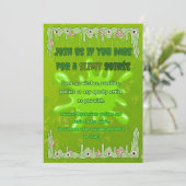 Slimy Halloween Invitation Kaart (Staand voorkant)