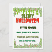Slimy Halloween Invitation Kaart (Achterkant)