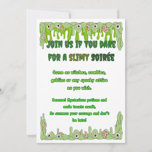 Slimy Halloween Invitation Kaart