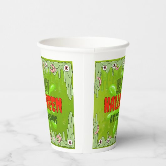 Slimy Halloween (met verborgen vrienden) Papieren  Papieren Bekers (Rechts)