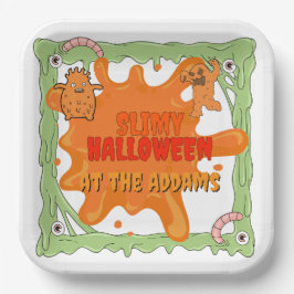 Slimy Halloween met vrienden Papieren Bord
