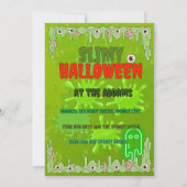 Slimy Halloween met vrienden Uitnodiging Kaart (Achterkant)